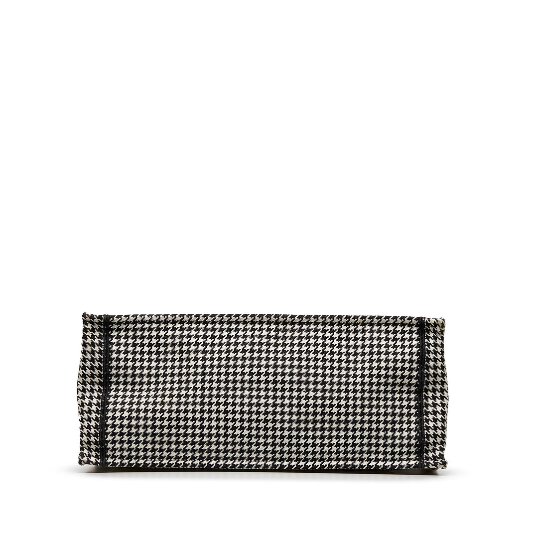 Top quality Dior Book Tote Houndstooth Embroidered Bicolor Canvas