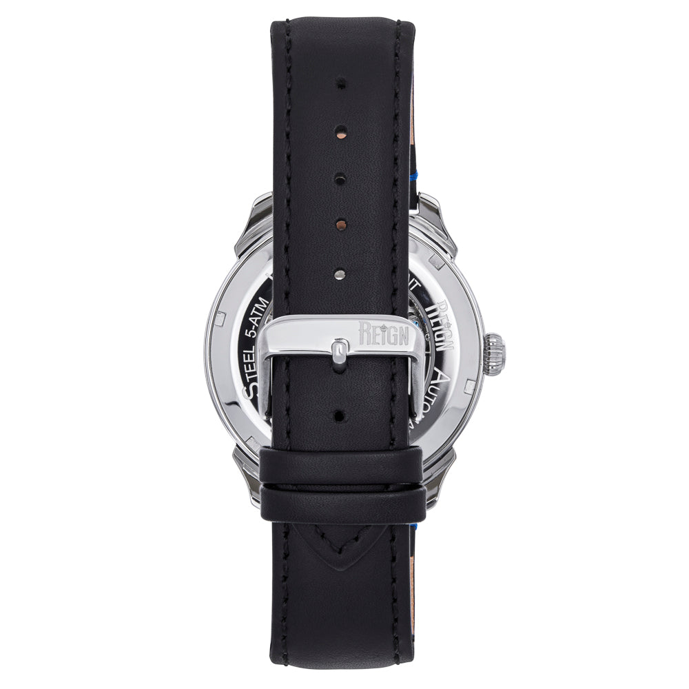Reign Weston Automatic Skeletonized Leather-Band Watch