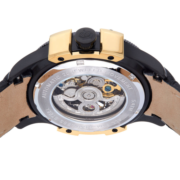 Reign Solstice Automatic Skeletonized Leather-Band Watch