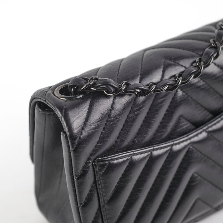 Top Quality Chanel Mini Square Chevron So Black