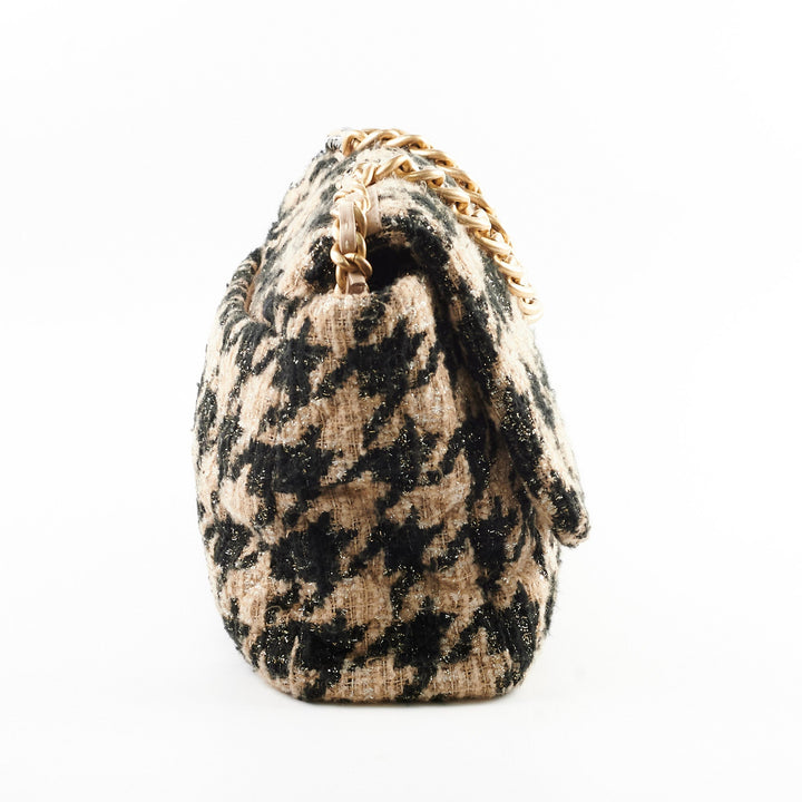 Top Quality Chanel 19 Maxi Tweed Bag Beige/Black 28 Series