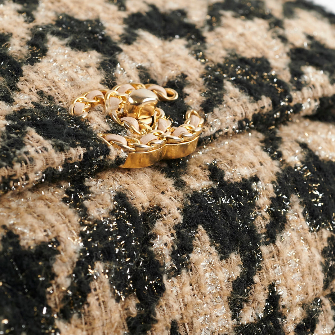 Top Quality Chanel 19 Maxi Tweed Bag Beige/Black 28 Series