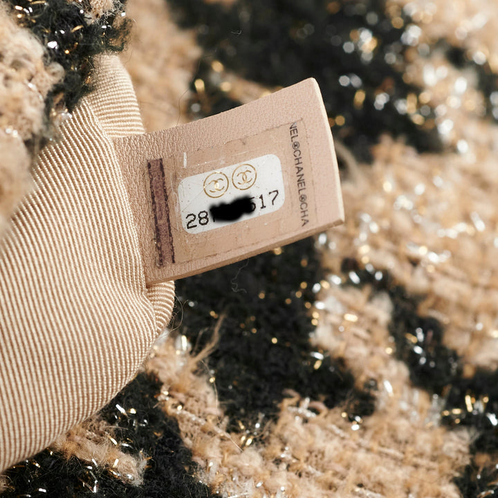 Top Quality Chanel 19 Maxi Tweed Bag Beige/Black 28 Series