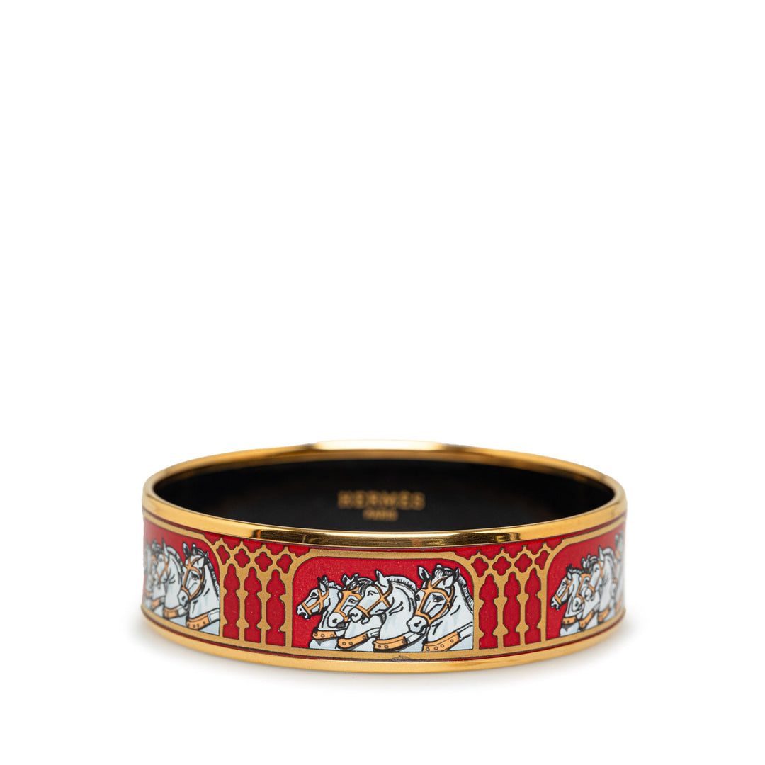 Hermes Wide Enamel Bangle Costume Bracelet