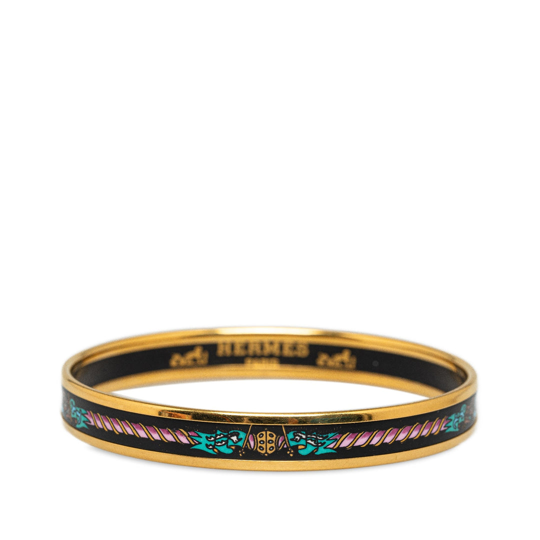 Hermes Enamel Narrow Bangle Costume Bracelet