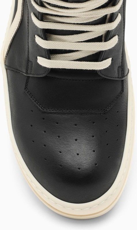 HIGH GEOBASKET BLACK/WHITE LEATHER TRAINER