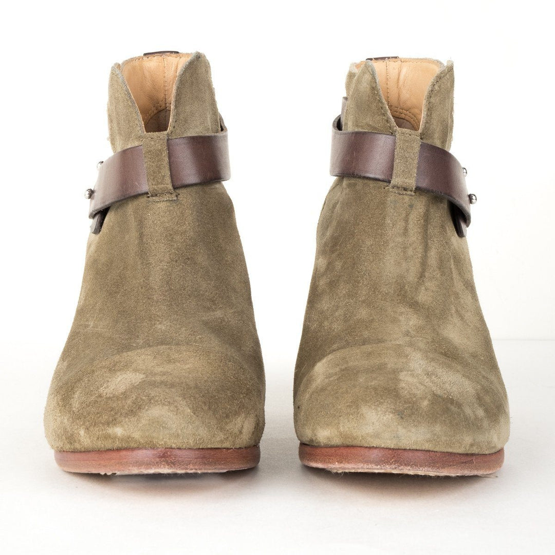 Rag & Bone Olive Suede 'Harrow' Booties 36.5