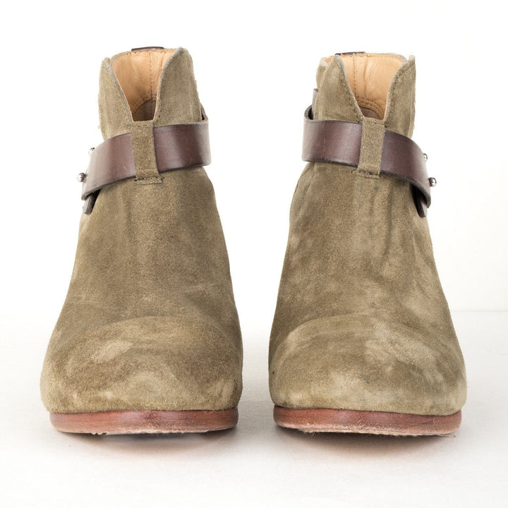 Rag & Bone Olive Suede 'Harrow' Booties 36.5