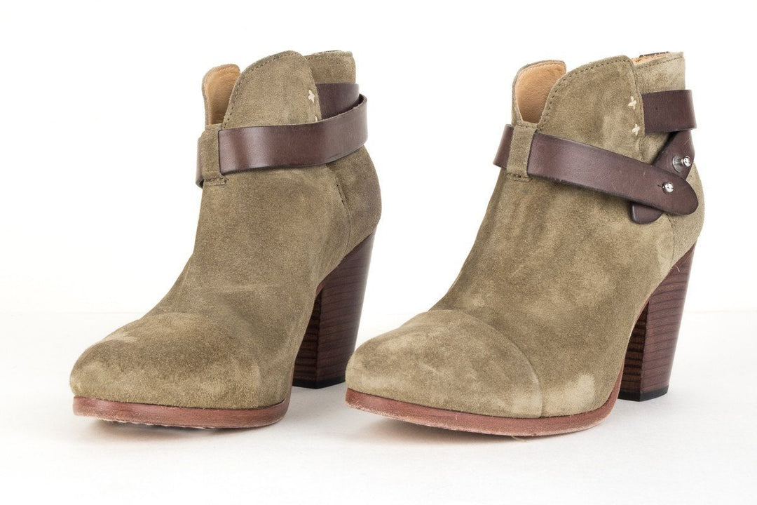 Rag & Bone Olive Suede 'Harrow' Booties 36.5