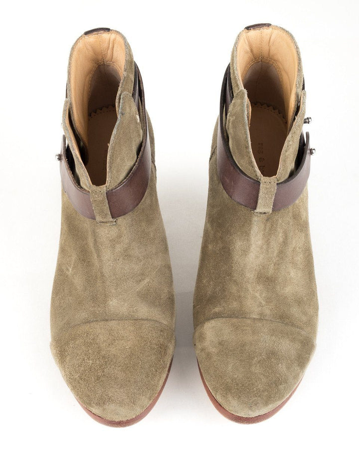 Rag & Bone Olive Suede 'Harrow' Booties 36.5
