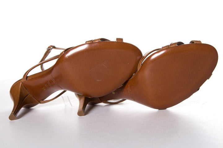 Ralph Lauren Brown Leather Sandals SZ 39 Sale