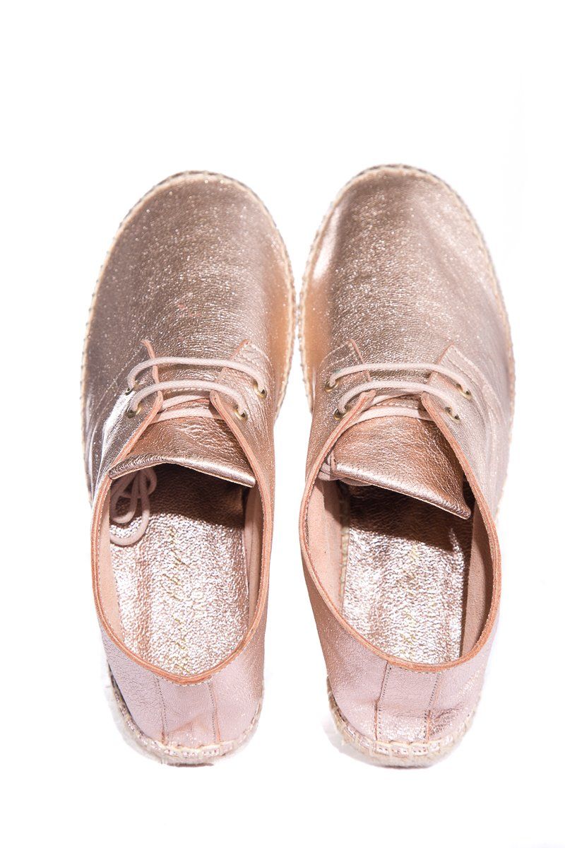 Robert Clergerie Metallic Leather Espadrille SZ 37