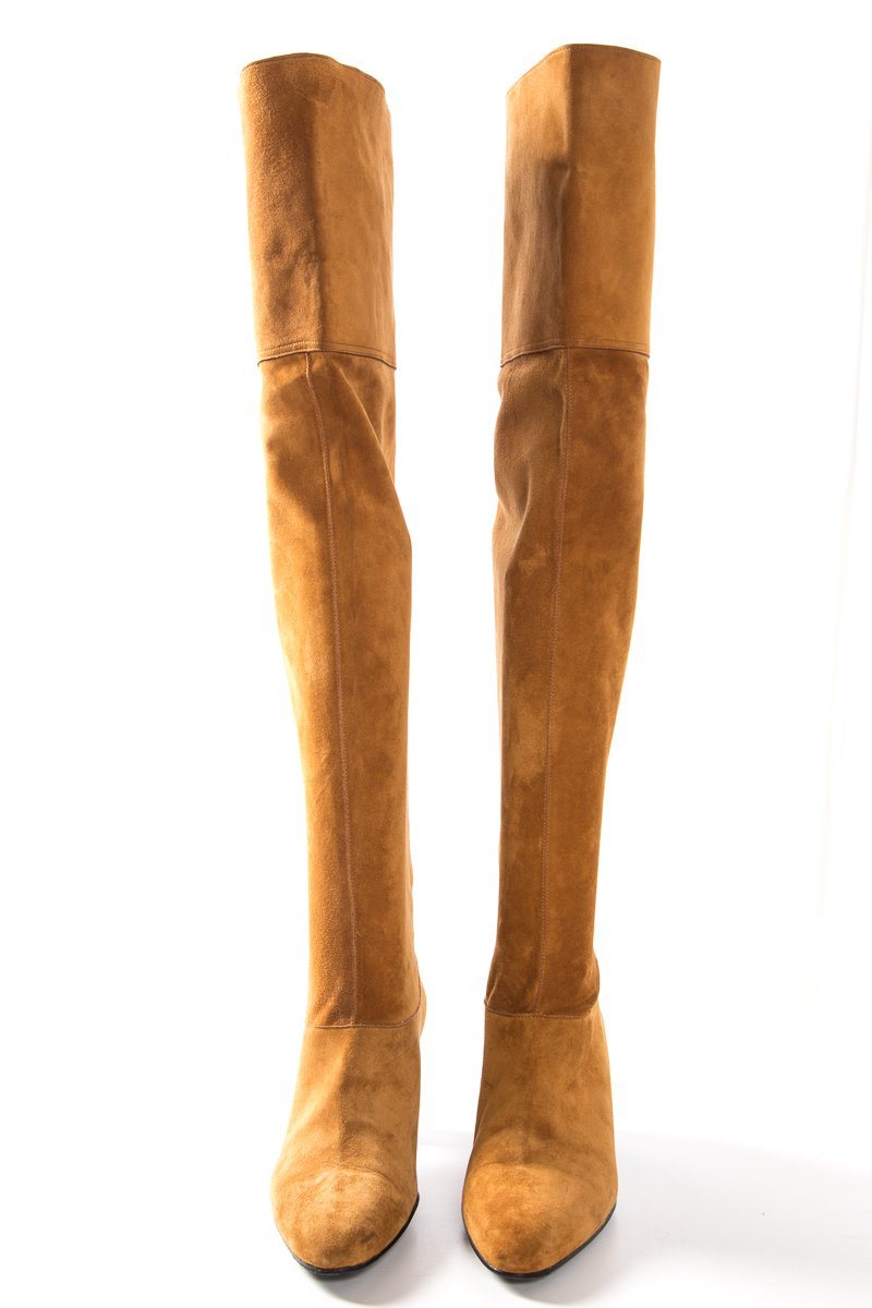 Robert Clergerie Tan Suede Knee High Boots SZ 8.5