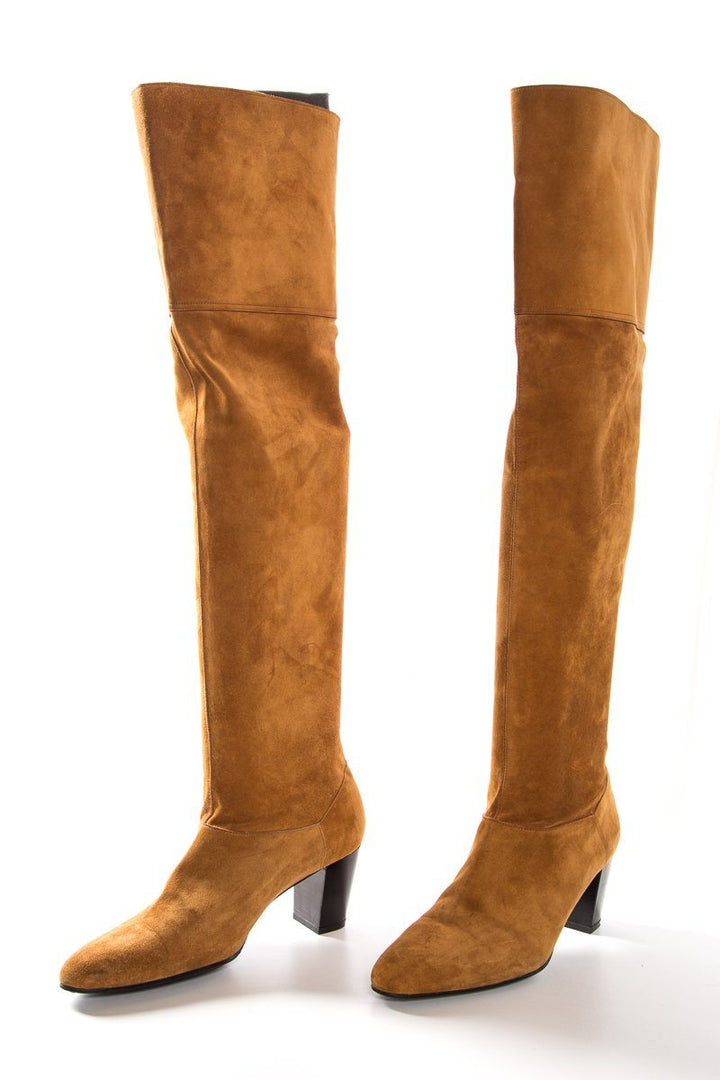 Robert Clergerie Tan Suede Knee High Boots SZ 8.5