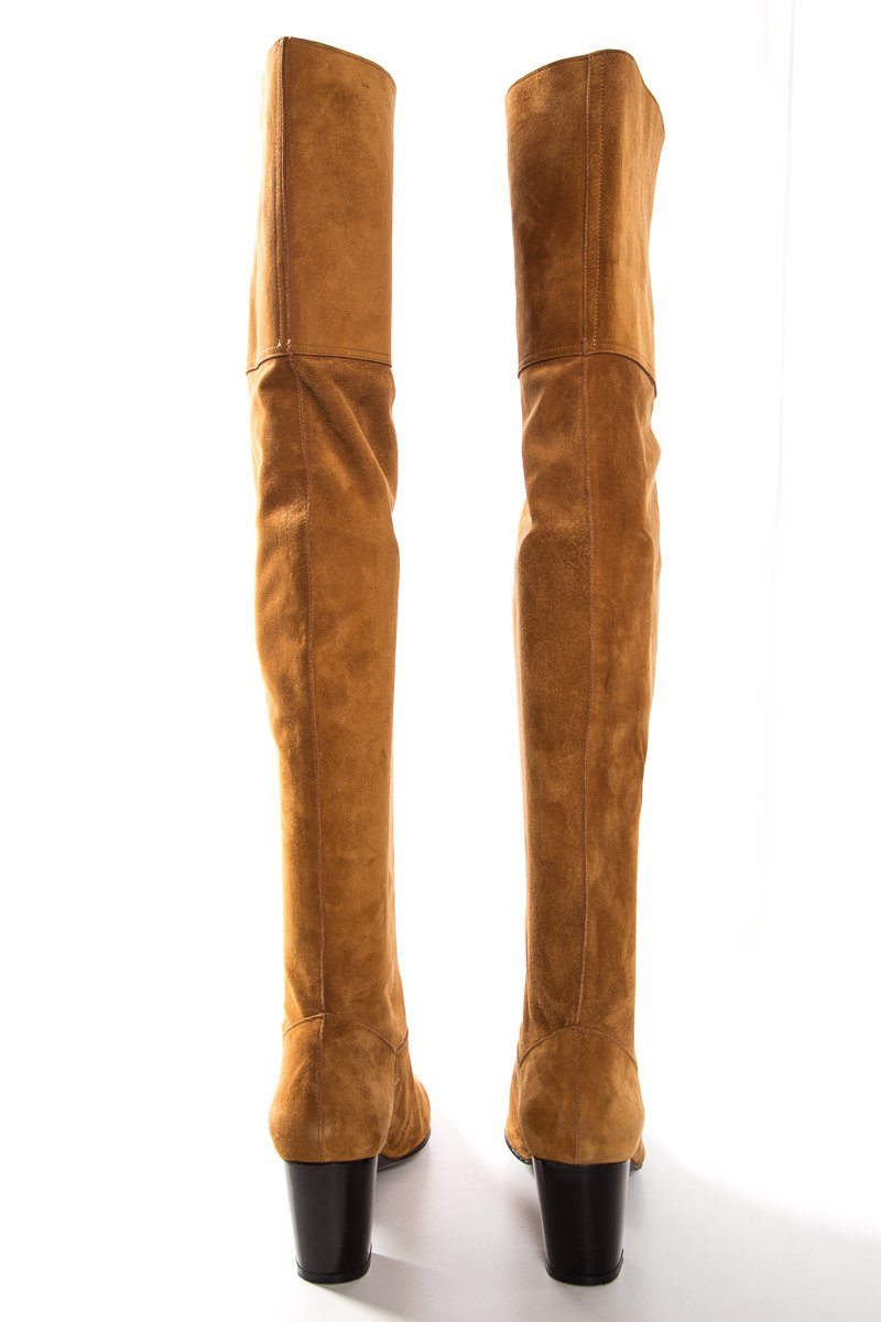 Robert Clergerie Tan Suede Knee High Boots SZ 8.5