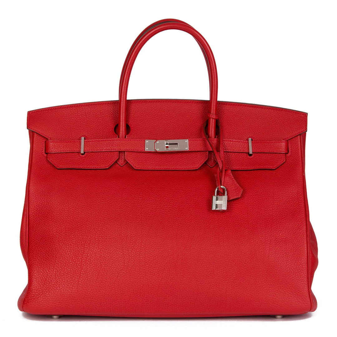 Top quality Hermes Rouge Tomate Togo Leather Birkin 40cm Tote