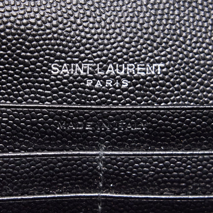 Saint Laurent Envelope Chain Wallet Black SHW