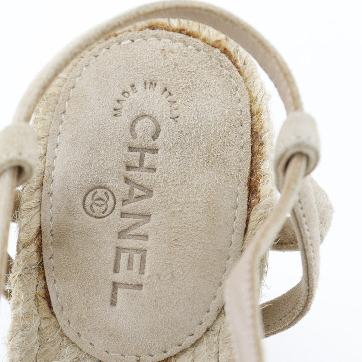 Top Quality Chanel Suede/Enamel Sandals with Coco Mark Charm