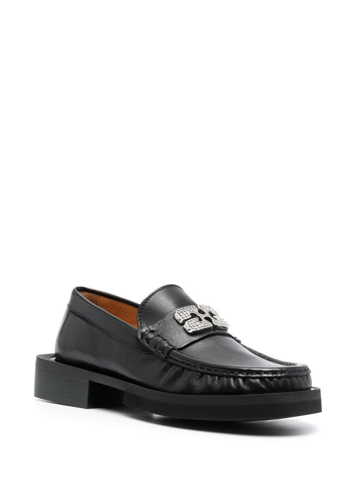 LEATHER PLAQUE LOAFERS