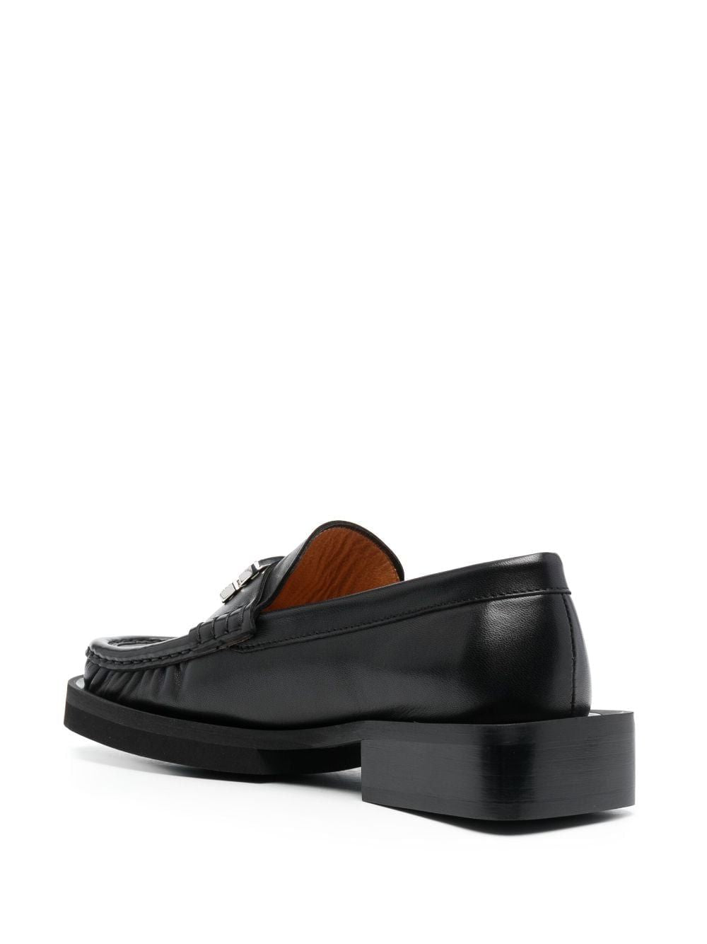 LEATHER PLAQUE LOAFERS