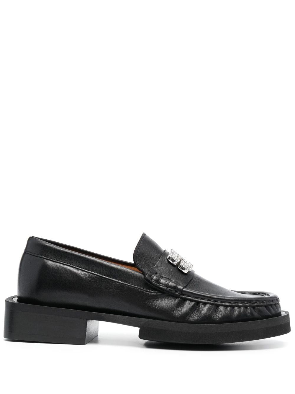 LEATHER PLAQUE LOAFERS