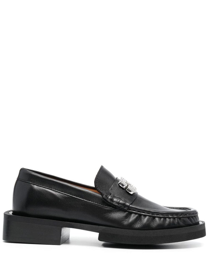 LEATHER PLAQUE LOAFERS