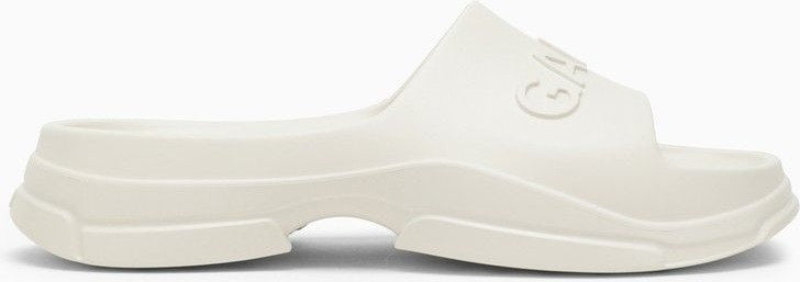 WHITE RUBBER SLIPPER WITH LOGO