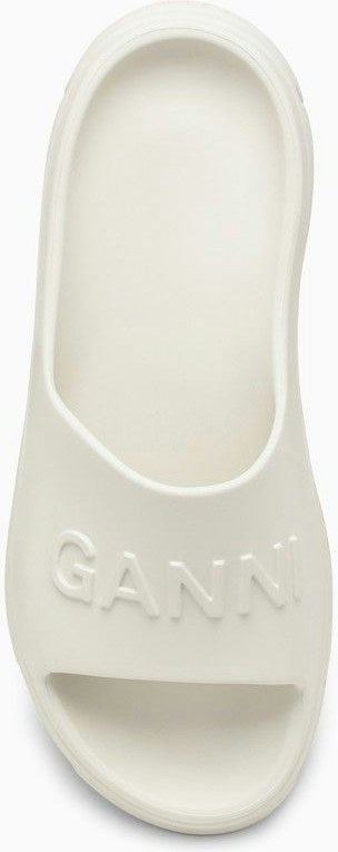 WHITE RUBBER SLIPPER WITH LOGO
