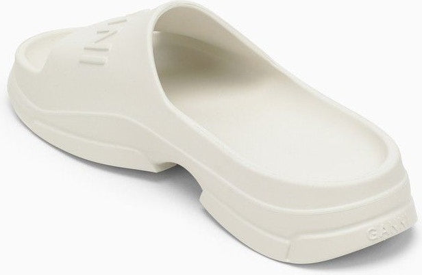 WHITE RUBBER SLIPPER WITH LOGO