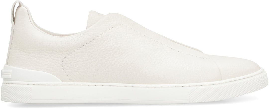 TRIPLE STITCH LEATHER SNEAKERS