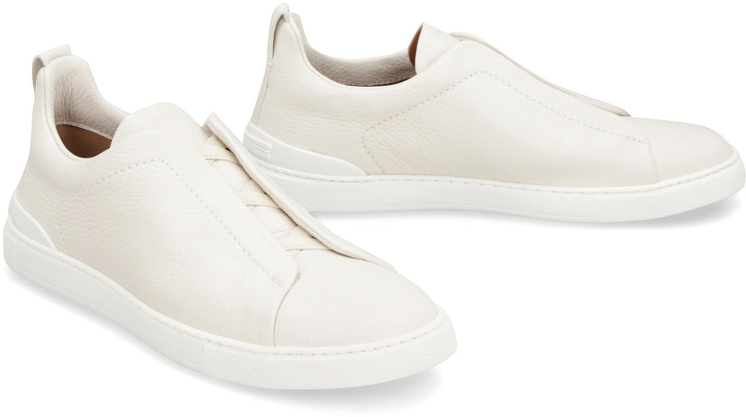 TRIPLE STITCH LEATHER SNEAKERS