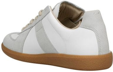 CONTRAST GREY/WHITE LEATHER REPLICA SNEAKERS