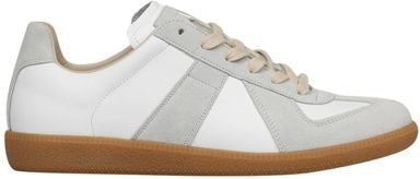 CONTRAST GREY/WHITE LEATHER REPLICA SNEAKERS