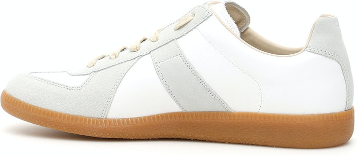 CONTRAST GREY/WHITE LEATHER REPLICA SNEAKERS