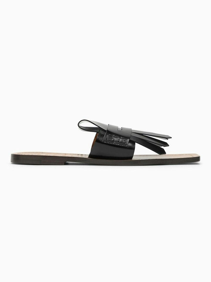 BLACK LEATHER BAMBI SANDAL