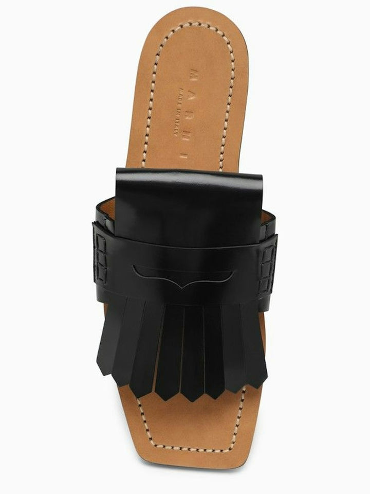BLACK LEATHER BAMBI SANDAL