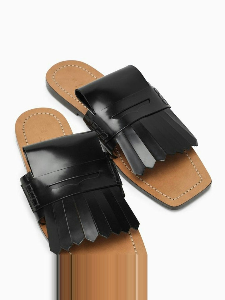 BLACK LEATHER BAMBI SANDAL
