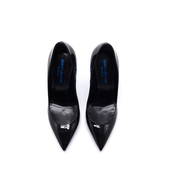 Saint Laurent Paris Black Patent Leather Opyum Pointed Toe Pumps