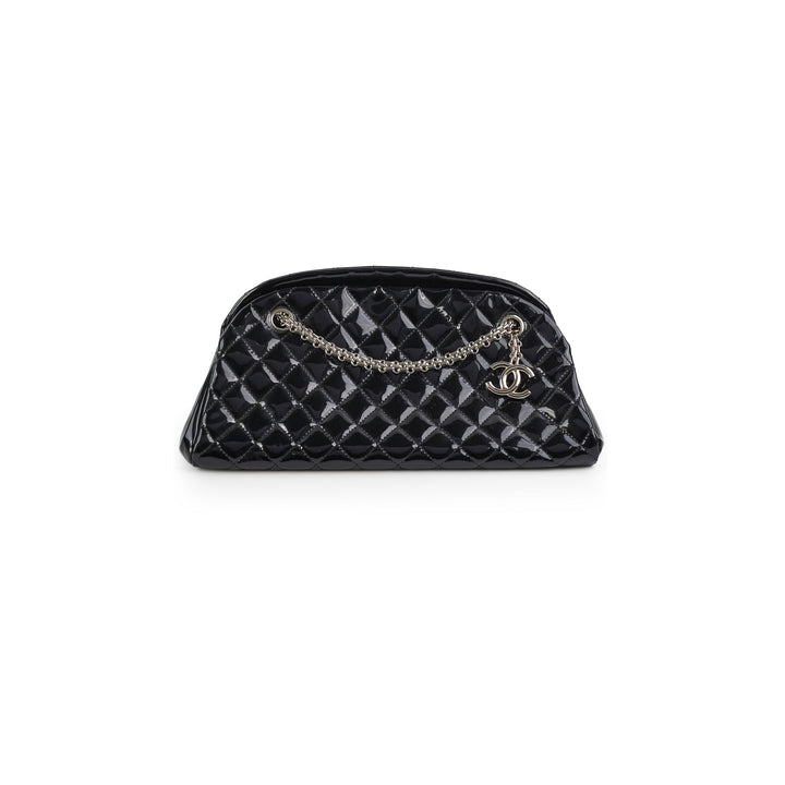 Top Quality Chanel Just Mademoiselle Patent Bowling Black Bag