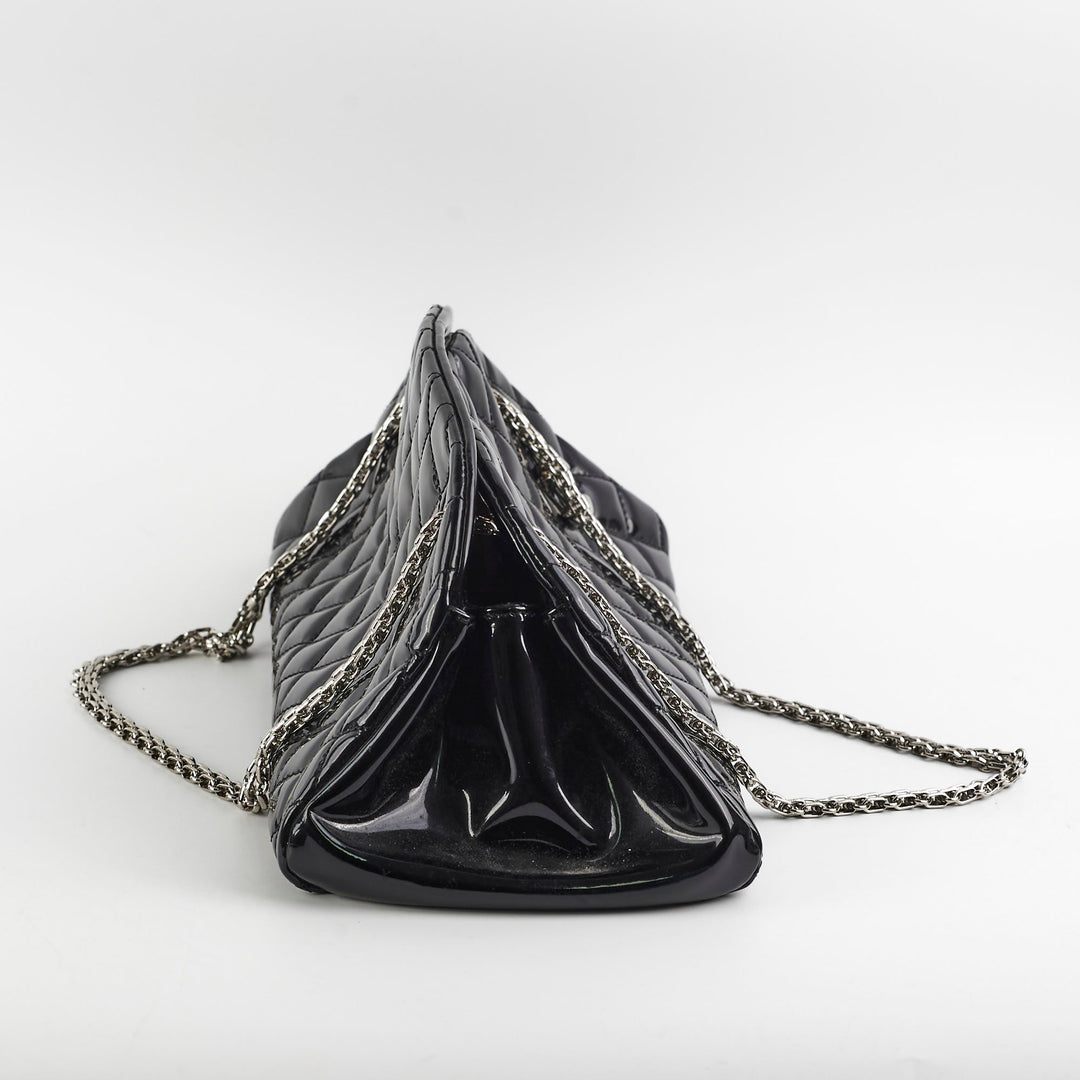 Top Quality Chanel Just Mademoiselle Patent Bowling Black Bag