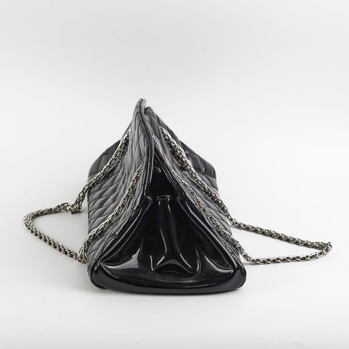 Top Quality Chanel Just Mademoiselle Patent Bowling Black Bag