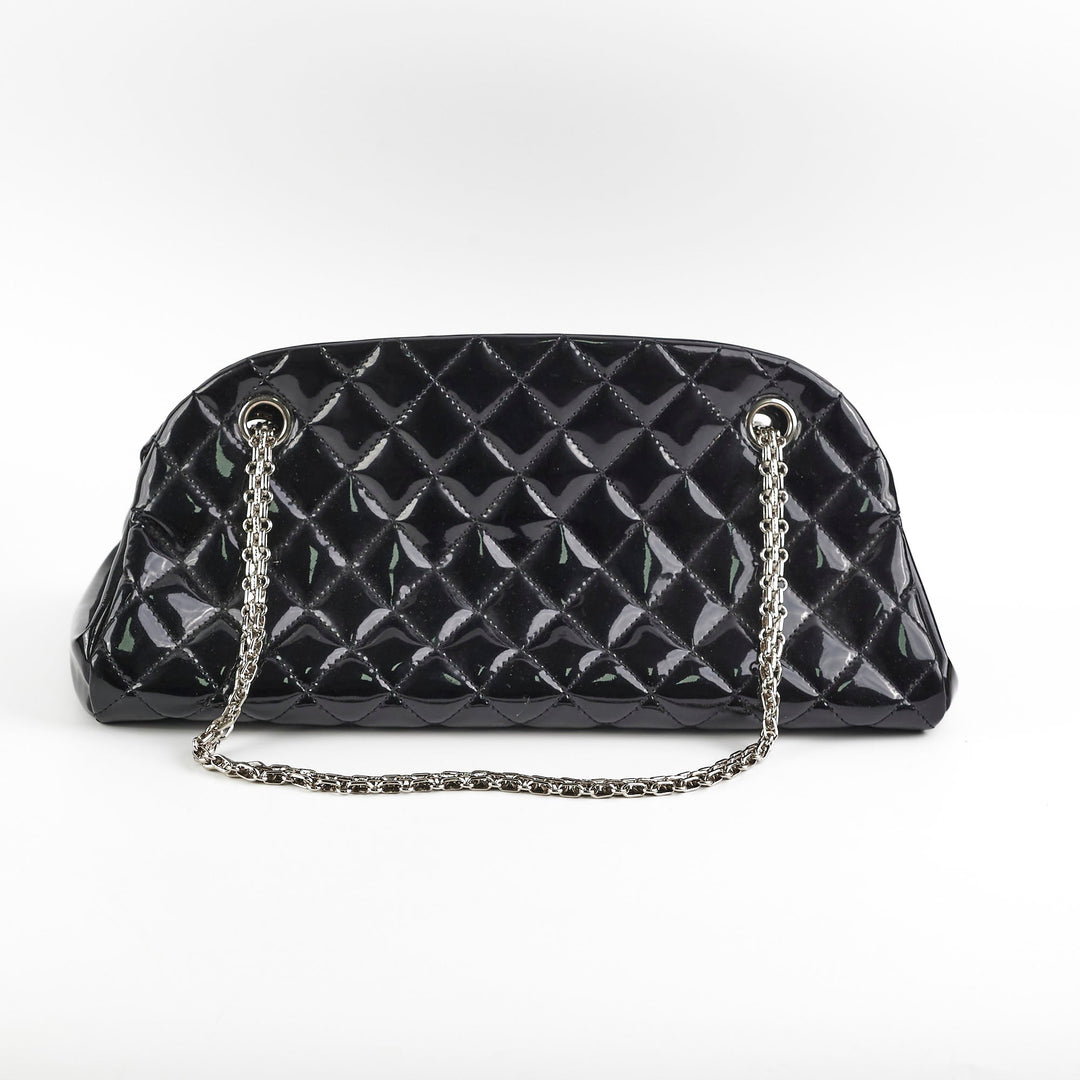Top Quality Chanel Just Mademoiselle Patent Bowling Black Bag