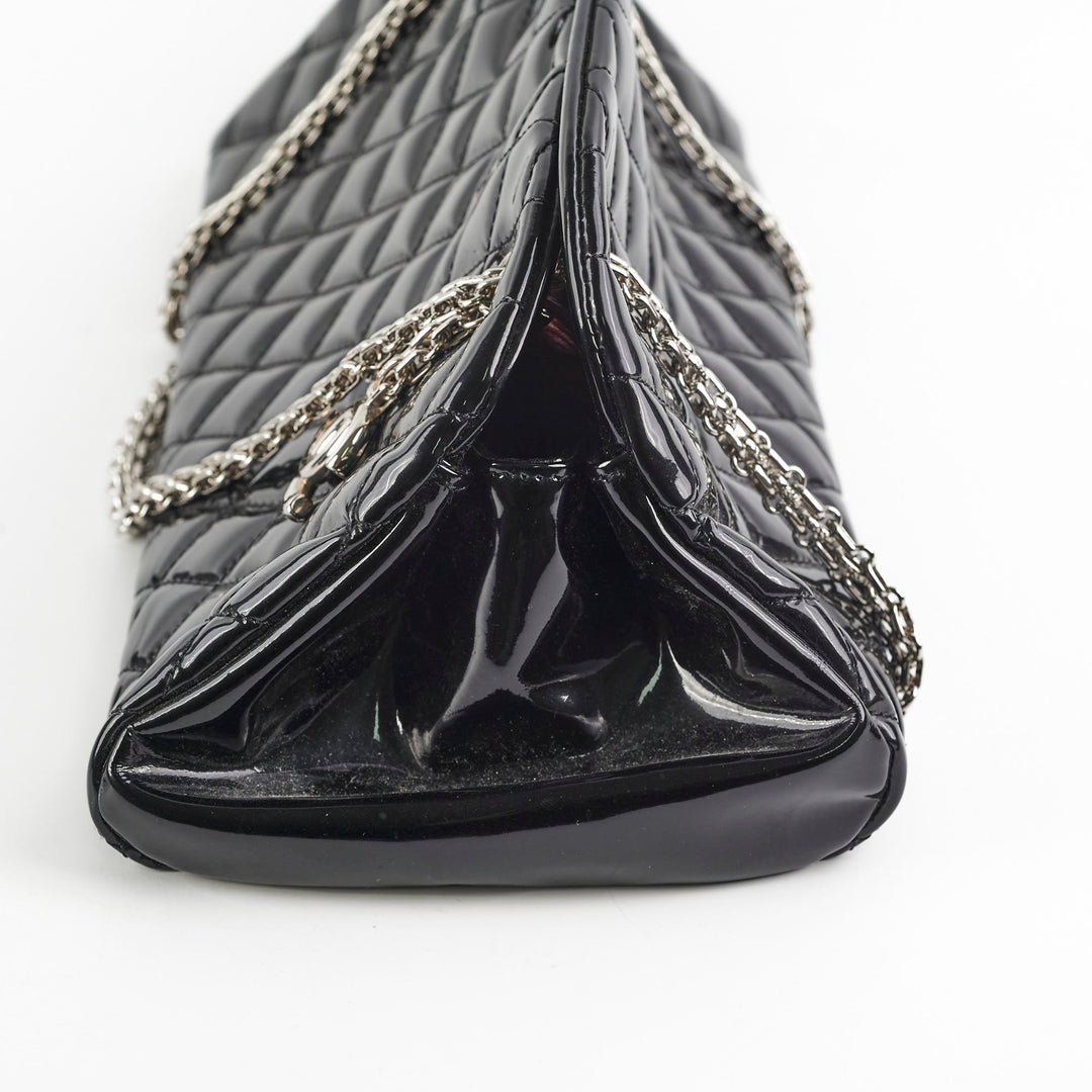 Top Quality Chanel Just Mademoiselle Patent Bowling Black Bag