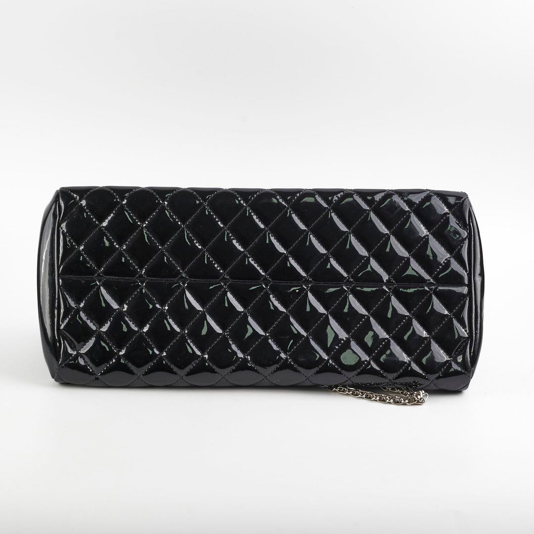 Top Quality Chanel Just Mademoiselle Patent Bowling Black Bag