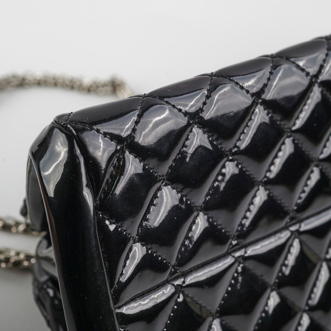Top Quality Chanel Just Mademoiselle Patent Bowling Black Bag