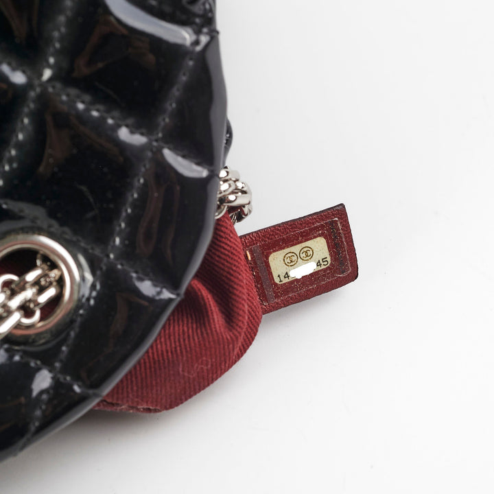 Top Quality Chanel Just Mademoiselle Patent Bowling Black Bag