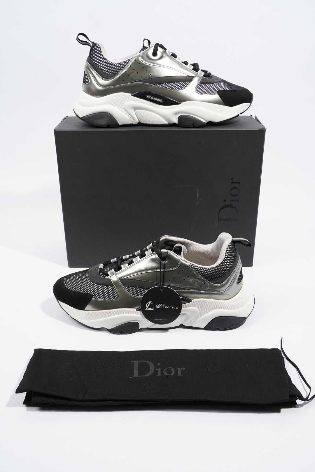 Christian Dior B22 Silver / Black / White Mesh EU 43 UK 9