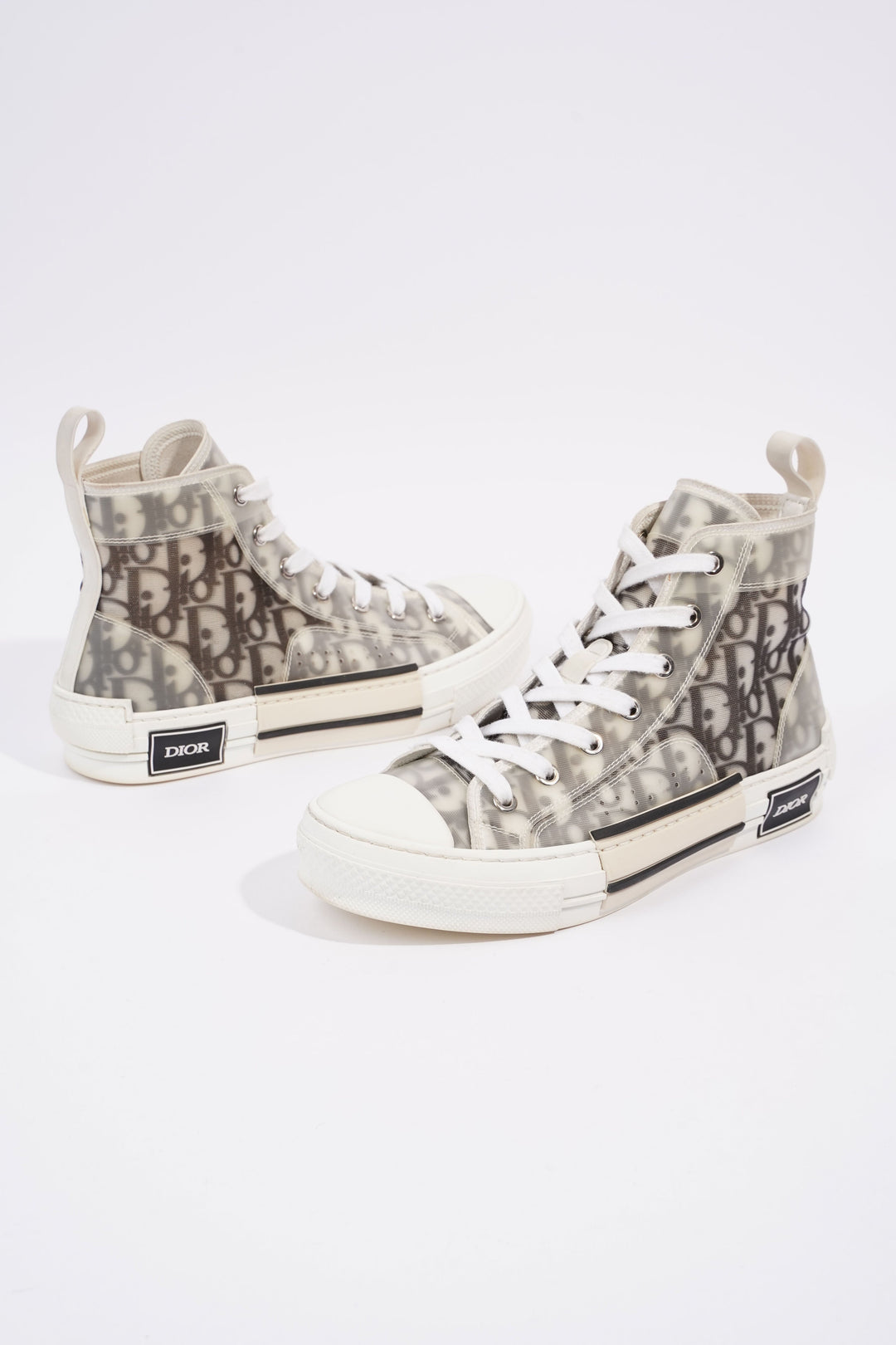 Christian Dior B23 Hightops White / Black Oblique Rubber EU 37 UK 4