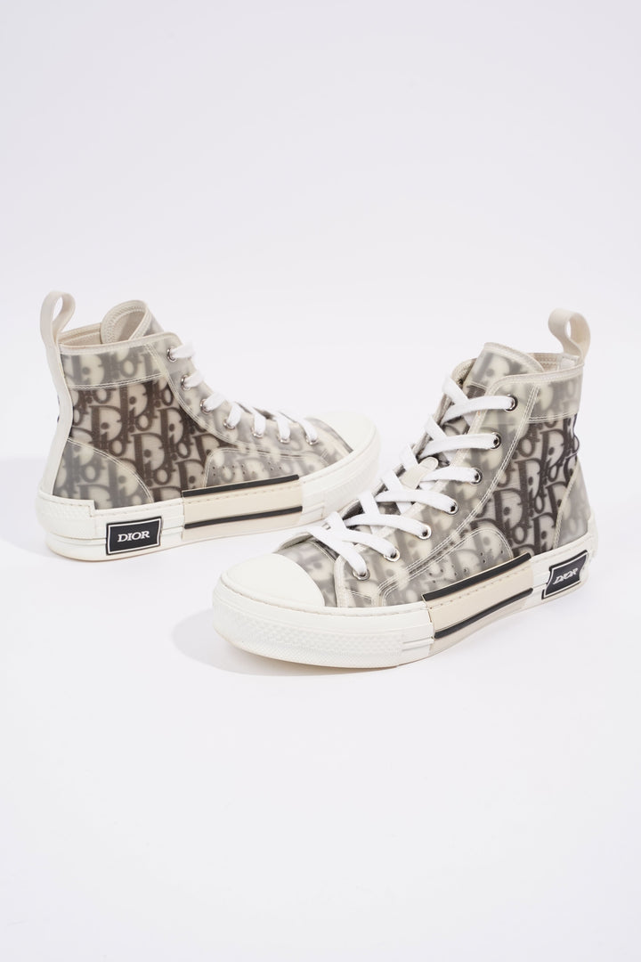 Christian Dior B23 Hightops White / Black Oblique Rubber EU 37 UK 4