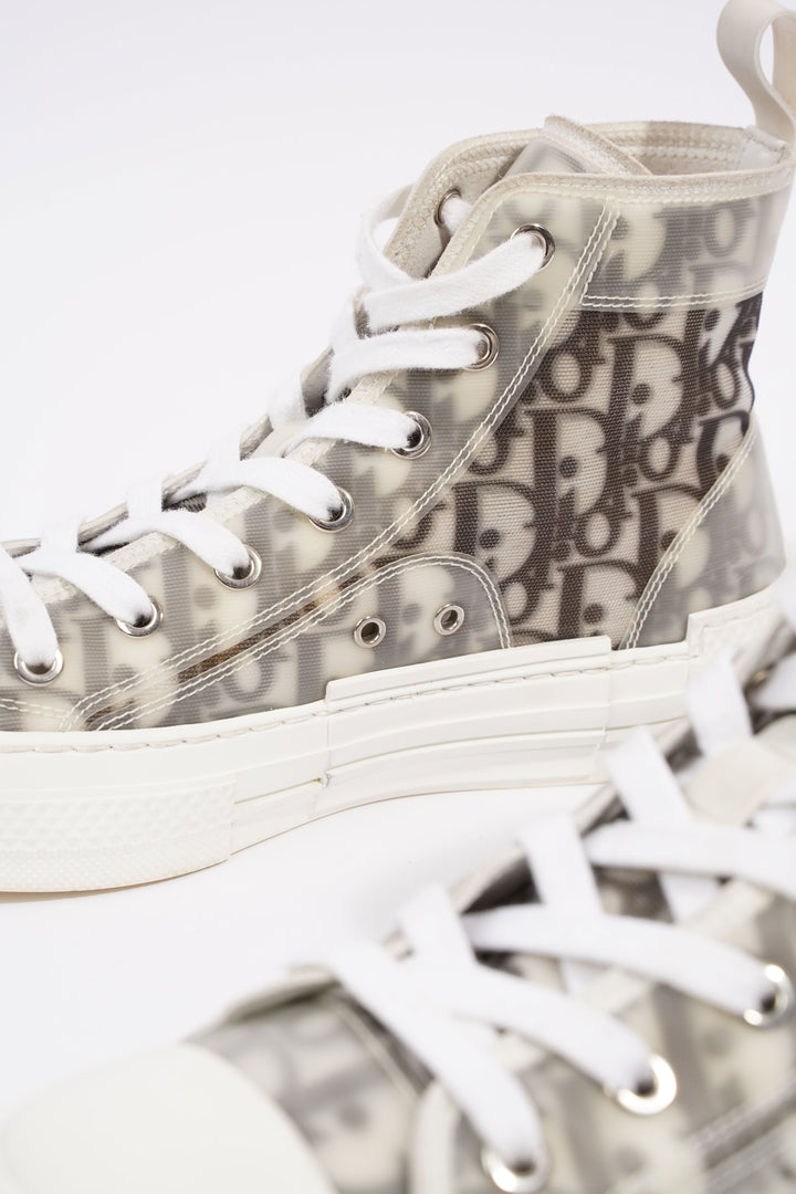 Christian Dior B23 Hightops White / Black Oblique Rubber EU 37 UK 4